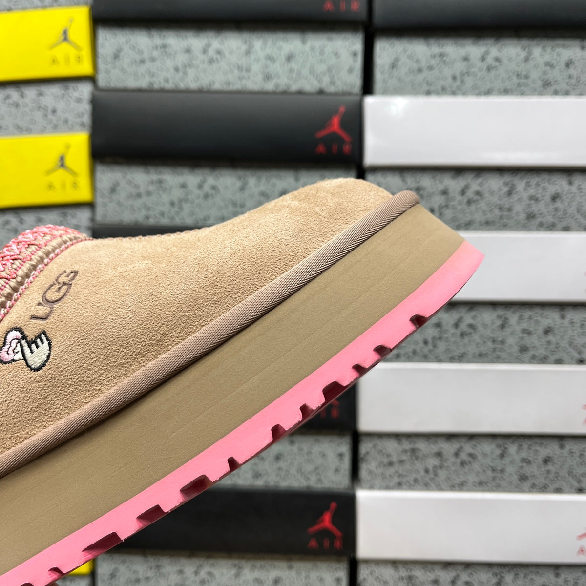 UGG Classic Ultra Mini Boot – Sand & Pink SugarSole (Sizes 35–40)