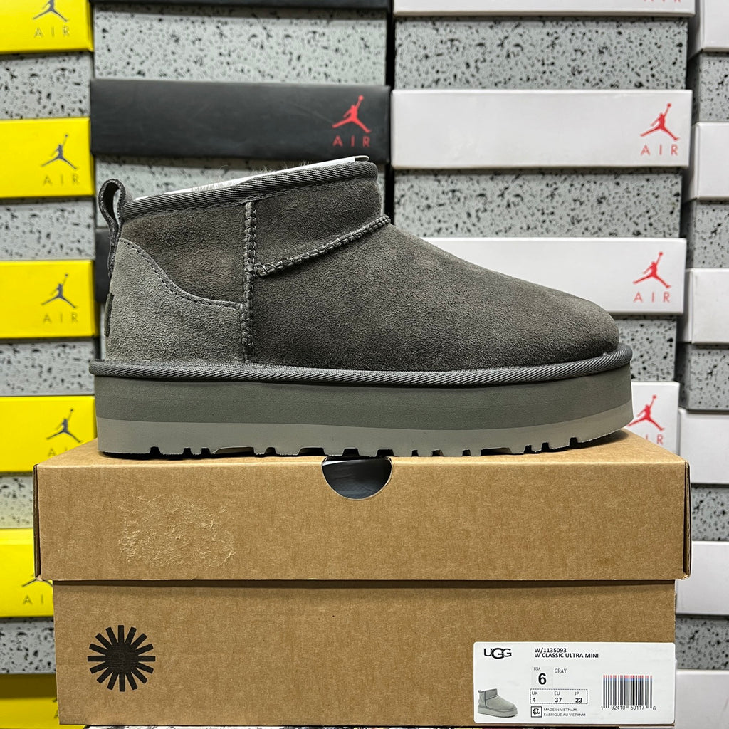 UGG Classic Ultra Mini Platform Boot – Grey (Sizes 35–40)