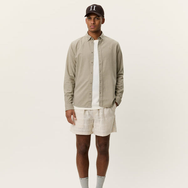 Les Deux Konrad Cotton Linen Shirt: Laurel Oak Sand