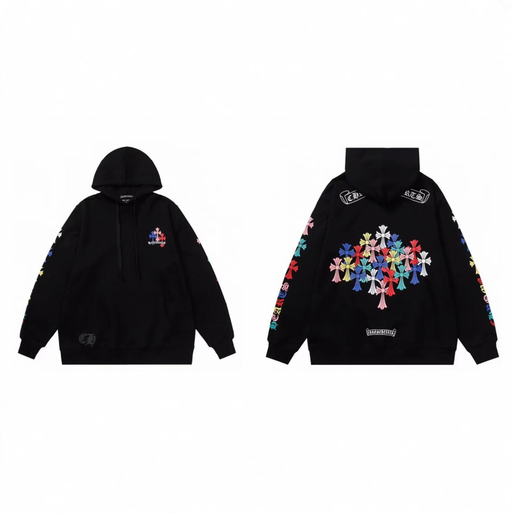 Chrome Hearts Gothic Graphic Print Pullover Hoodie Streetwear Unisex