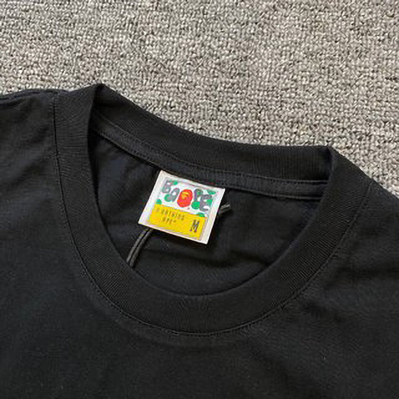 BAPE Green ABC Camo Ape Head Men's T-Shirt - Black