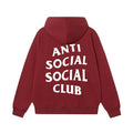 Anti Social Social Club Classic White Logo Burgundy Hoodie