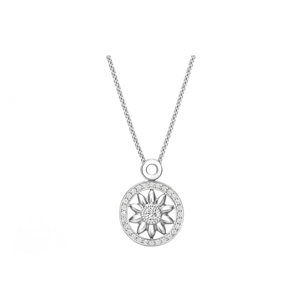 Harry Winston Style Sun Compass Cubic Zirconia 18K Gold-Plated Necklace
