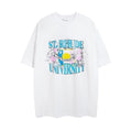 Rhude T-shirt Micro Label Flower Letter Print Pattern Short Sleeve T-shirt