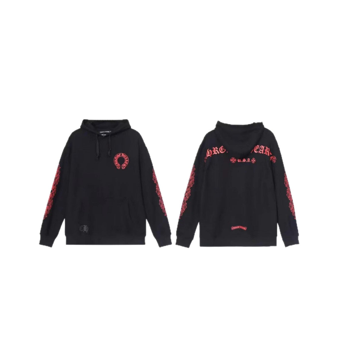 Chrome Hearts Gothic Graphic Print Pullover Hoodie Streetwear Unisex