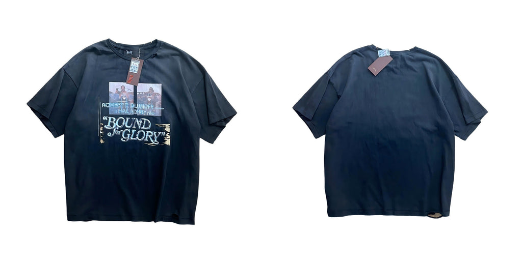 Paly Hollywood Portrait and Letter Graphic Crew Neck T-Shirt Unisex