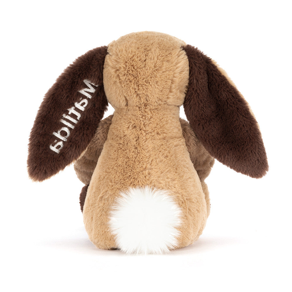 Personalized Bashful Patchwork Brown Bunny Original