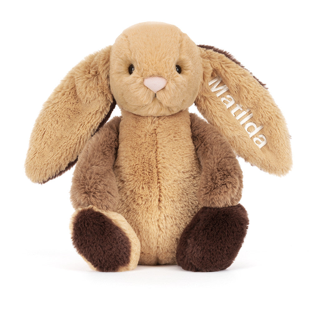 Personalized Bashful Patchwork Brown Bunny Original