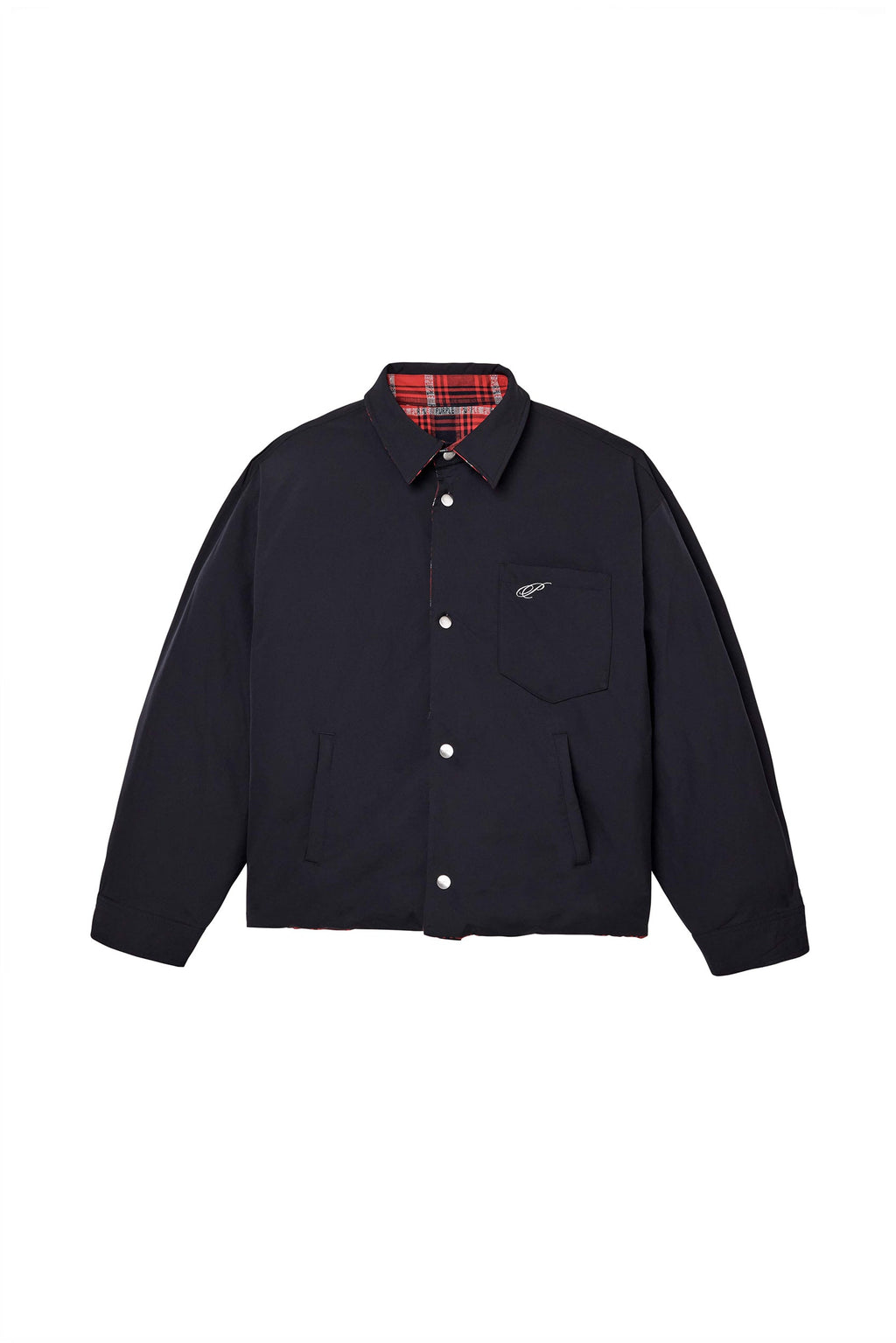 Plaid Script Reversible Jacket