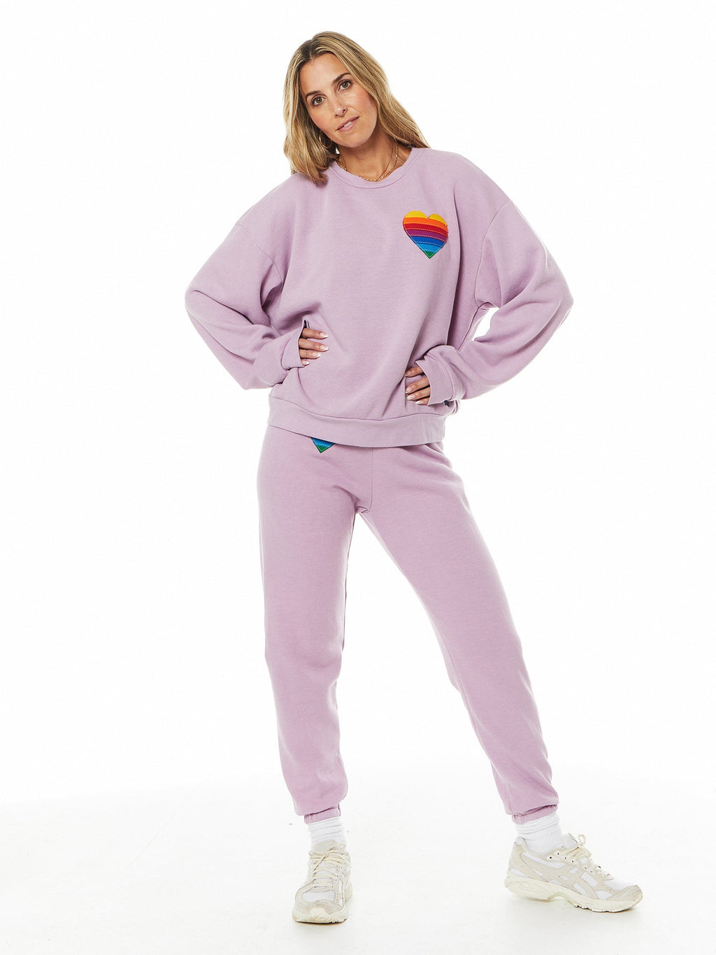 RAINBOW HEART STITCH SWEATPANT