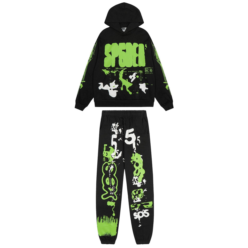 Sp5der Web Graphic Hoodie & Sweatpants Matching Set