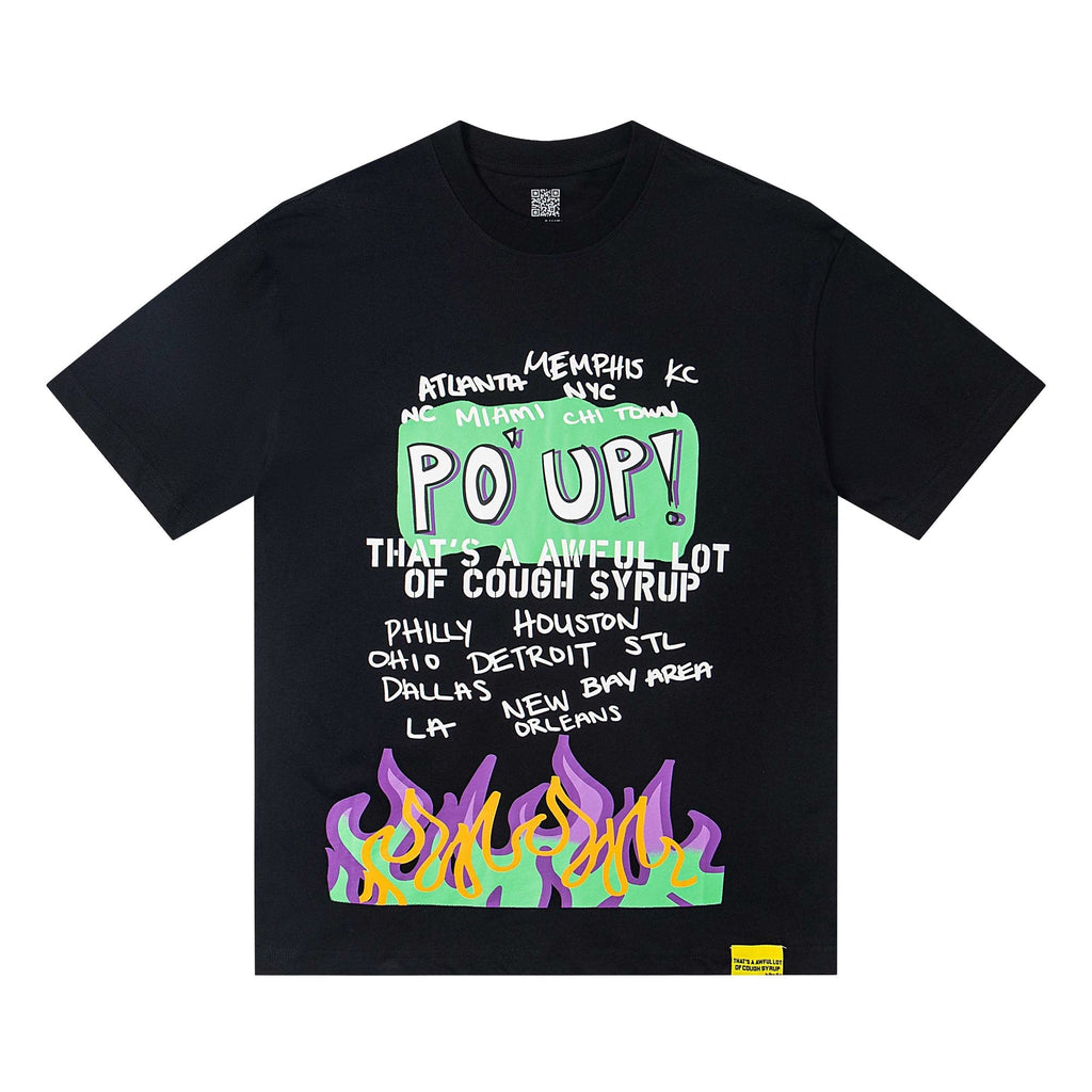 THAT'S A AWFUL LOT OF COUGH SYRUP PO UP Flame Graphic Short-Sleeve T-Shirt