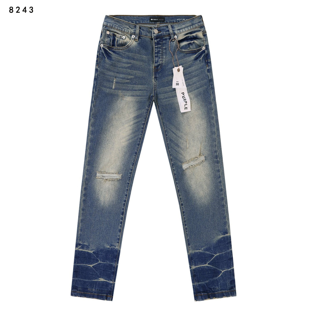 Purple Brand Slim Distressed Washed Denim Jeans