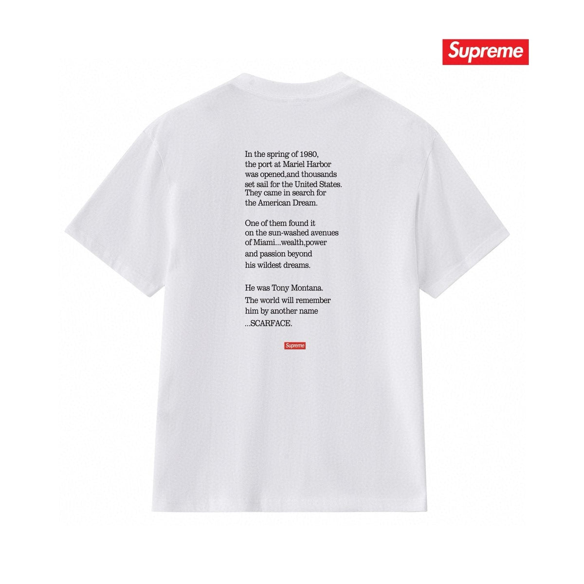 Supreme Scarface Movie Poster Graphic Short-Sleeve T-Shirt