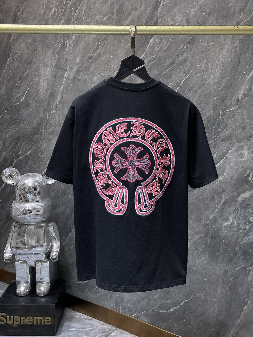 Chrome Hearts Horseshoe Sanskrit Cross Embroidered T-Shirt