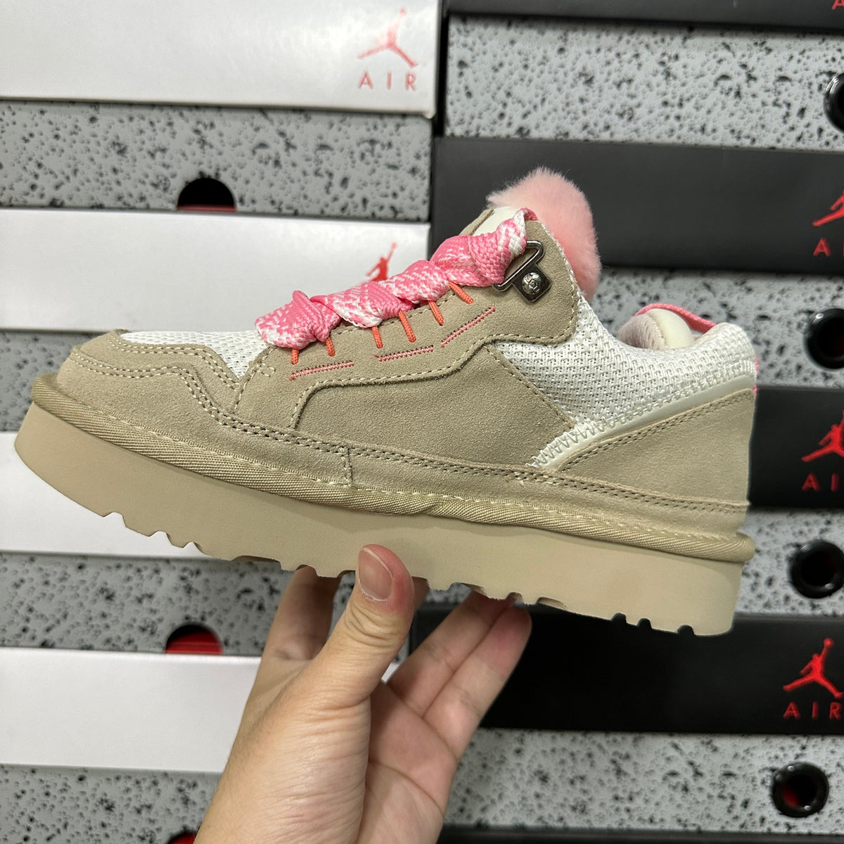 UGG Lowmel Sneaker – Natural/Pink (Sizes 35–44)