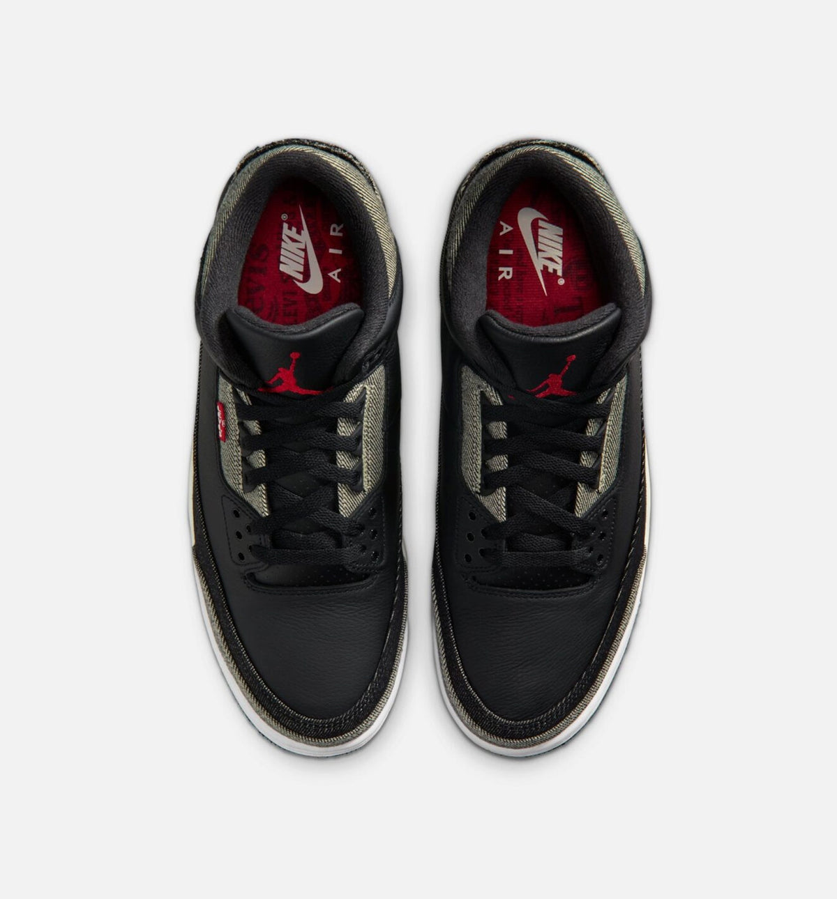 Air Jordan 3 x Levi's Black and White Men's Lifestyle Shoes - Denim/Black/Gym Red