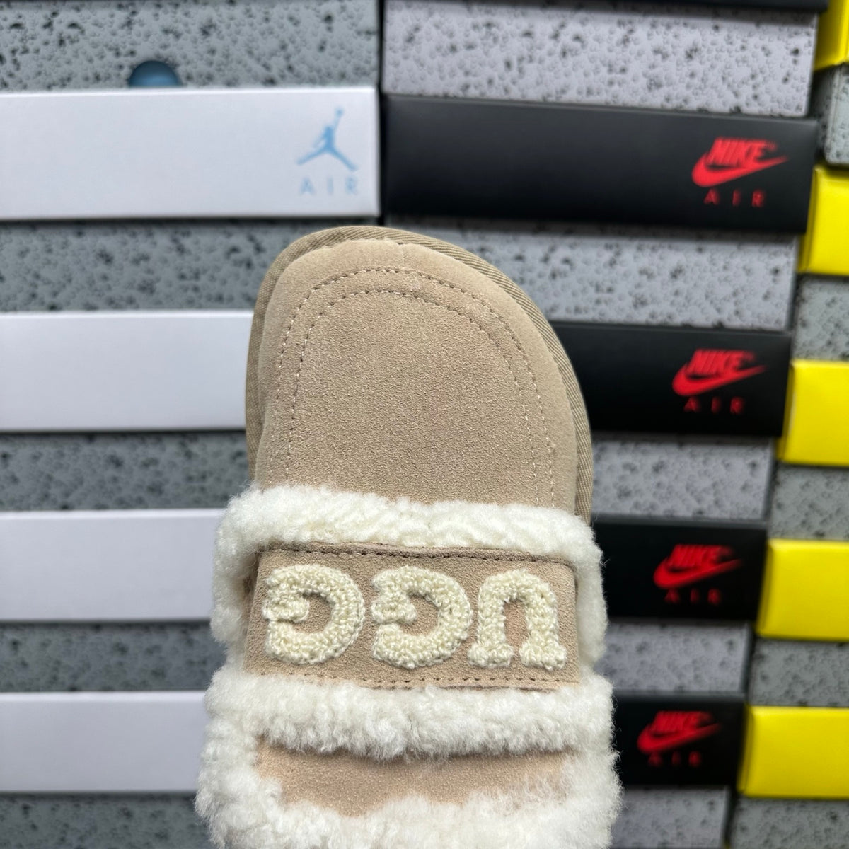 UGG Plush Mule – Khaki (Sizes 35–40)