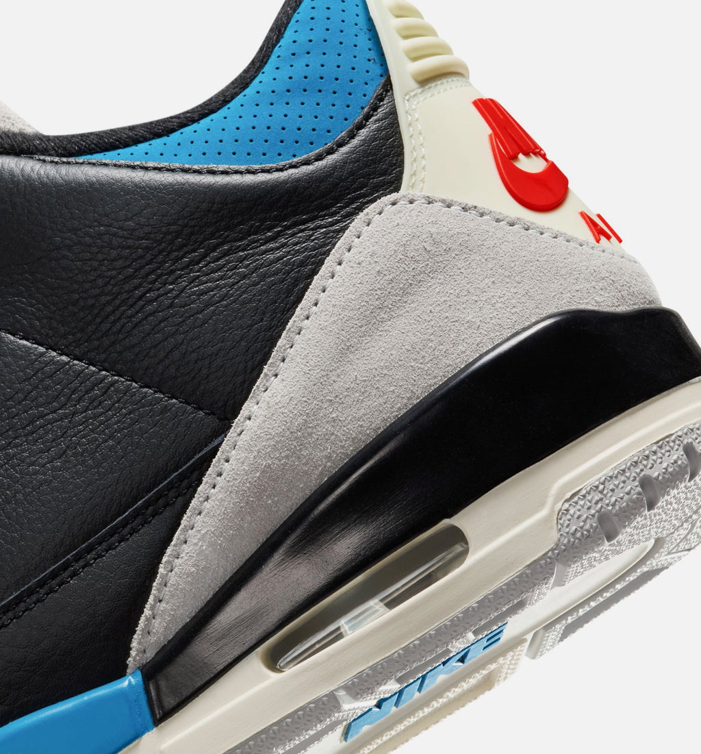 Air Jordan 3 Retro OG Rare Air Men's Lifestyle Shoes - Black/Chile Red/Neutral Grey