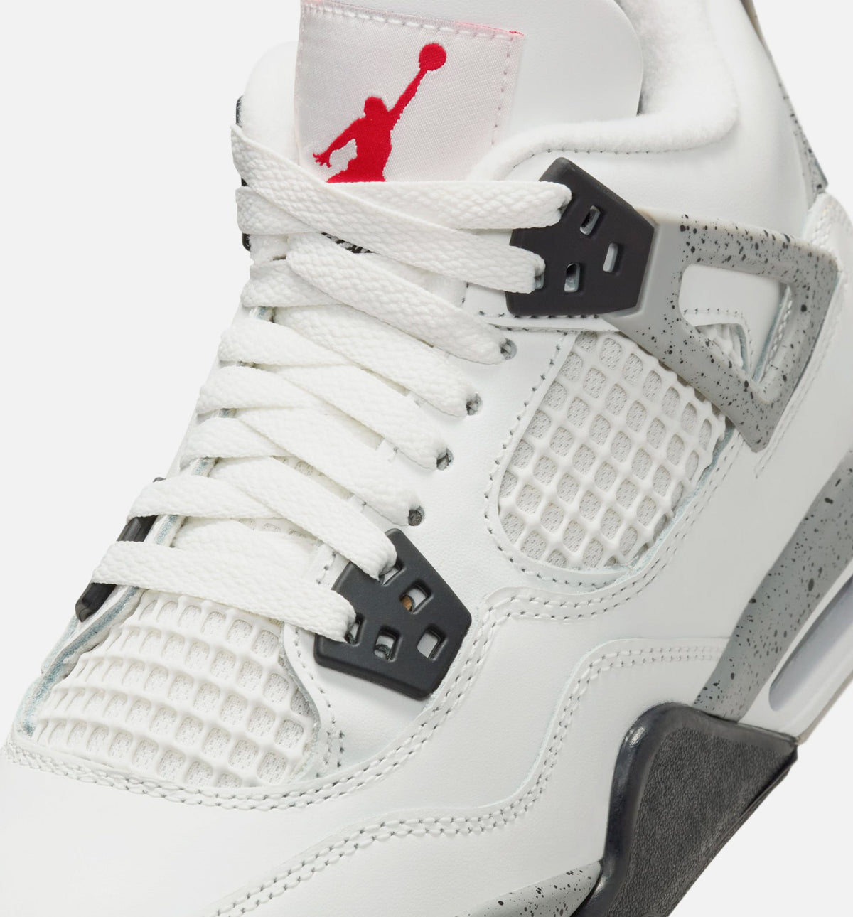 Air Jordan 4 Retro "White Cement" Big Kids' Shoe – Summit White/Fire Red/Cement Grey/Black