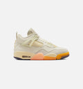 Air Jordan 4 Retro Birds of Paradise Women's Sneakers - Off-White / Metallic Gold / Flax / Orange / Black