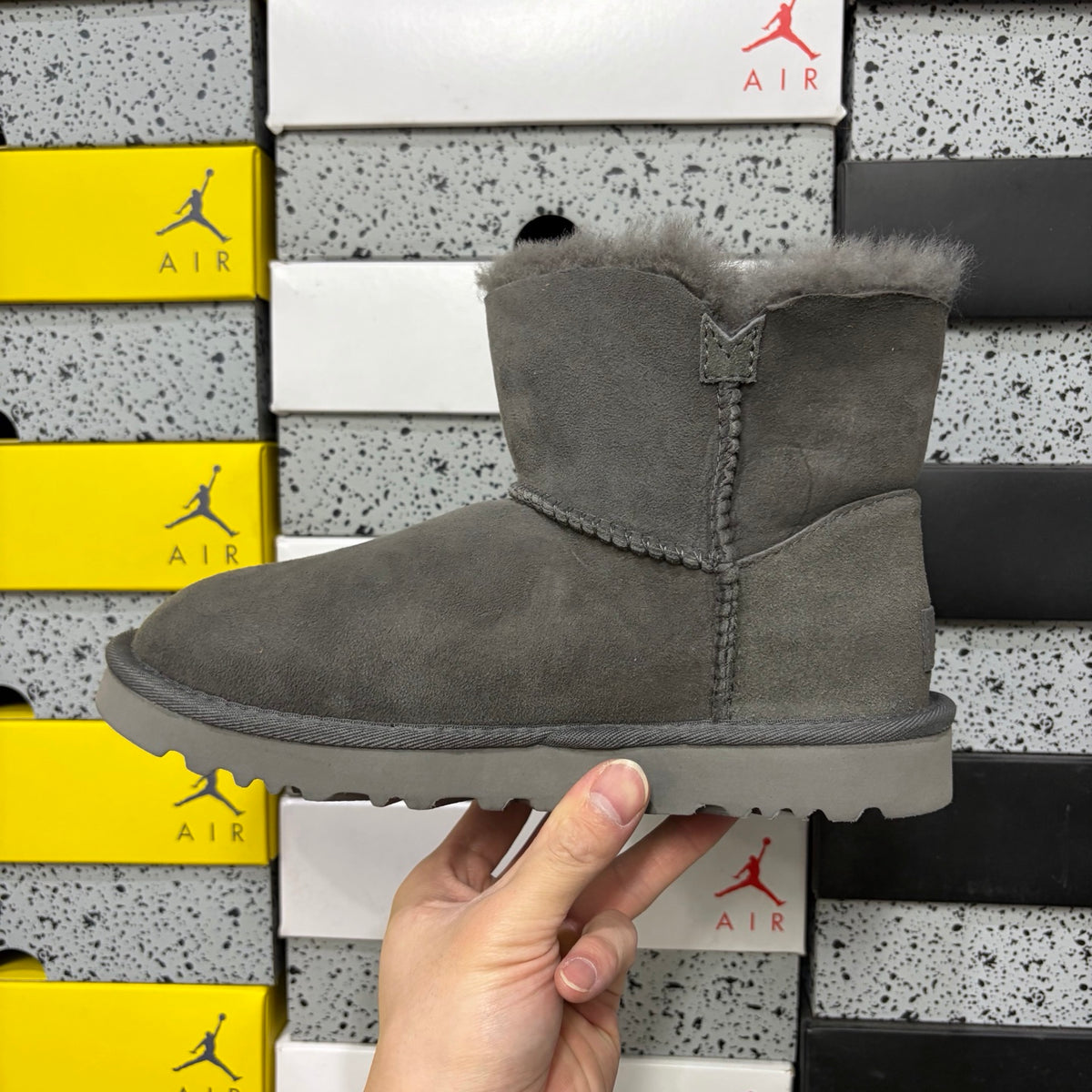 UGG Bailey Button Mini Boot – Gray