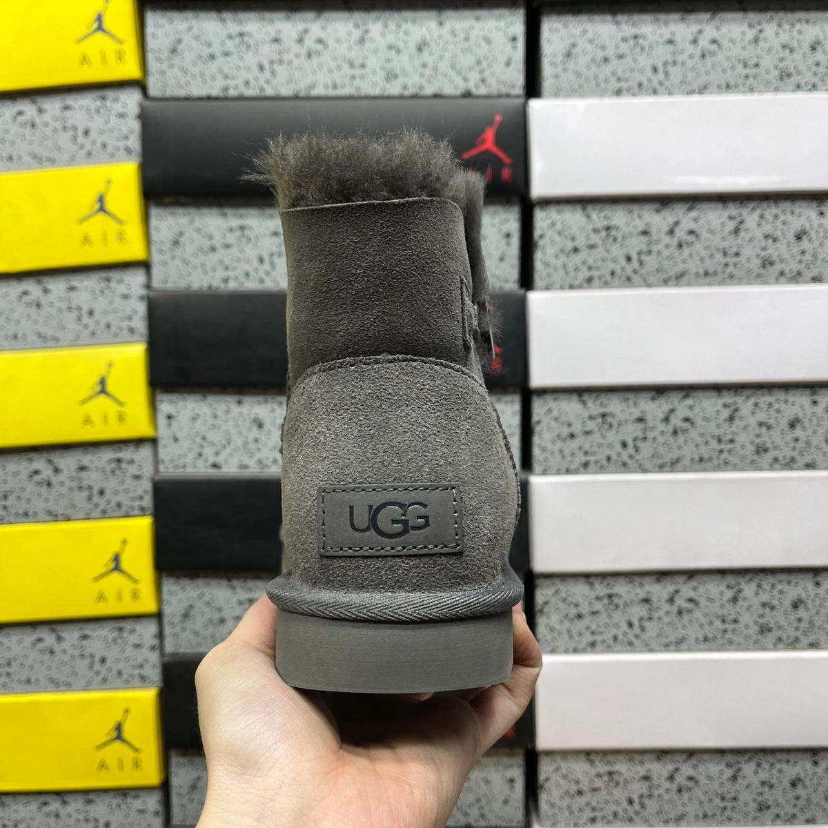 UGG Mini Bailey Button II Boot – Gray