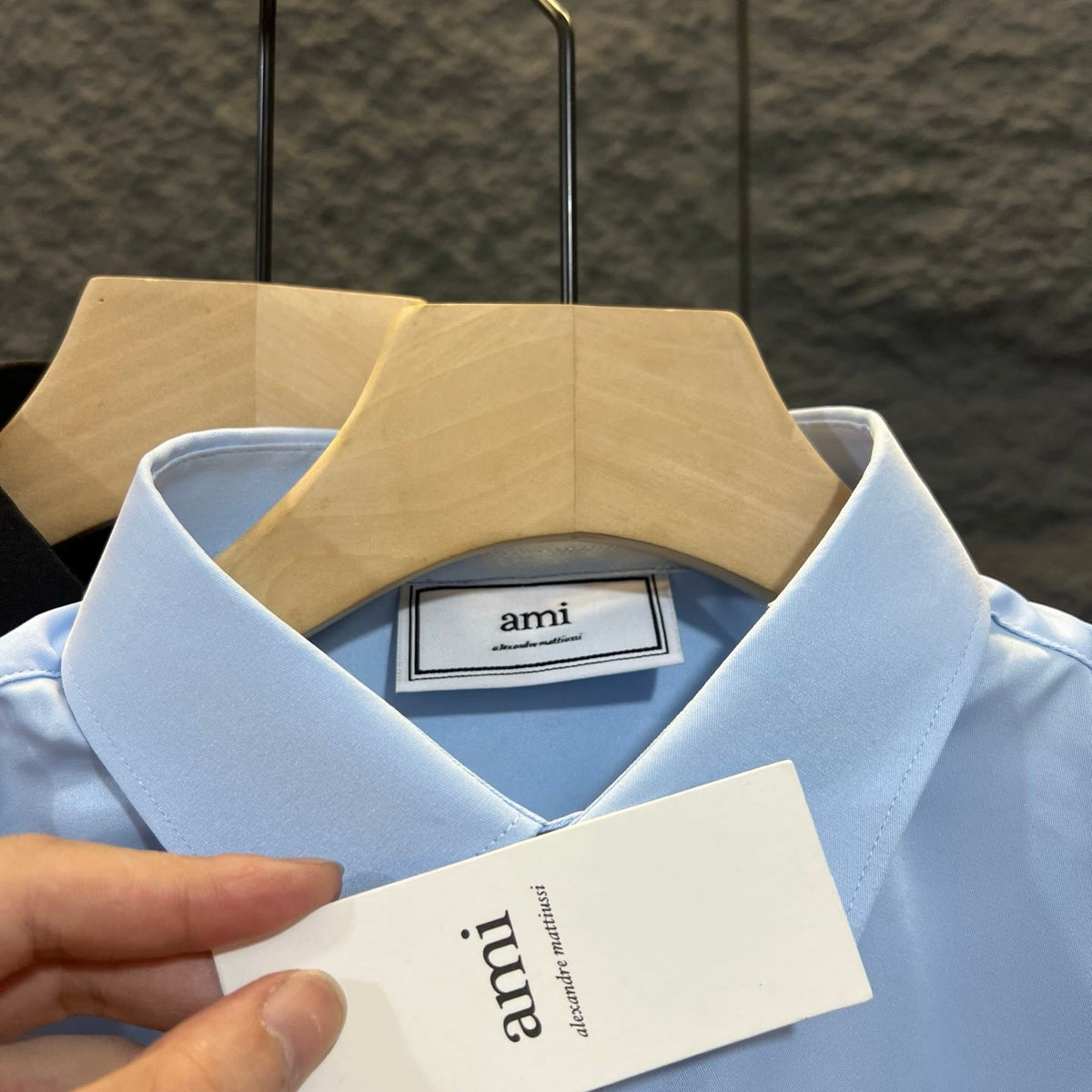 AMI Paris Classic Satin Shirt – 25FW