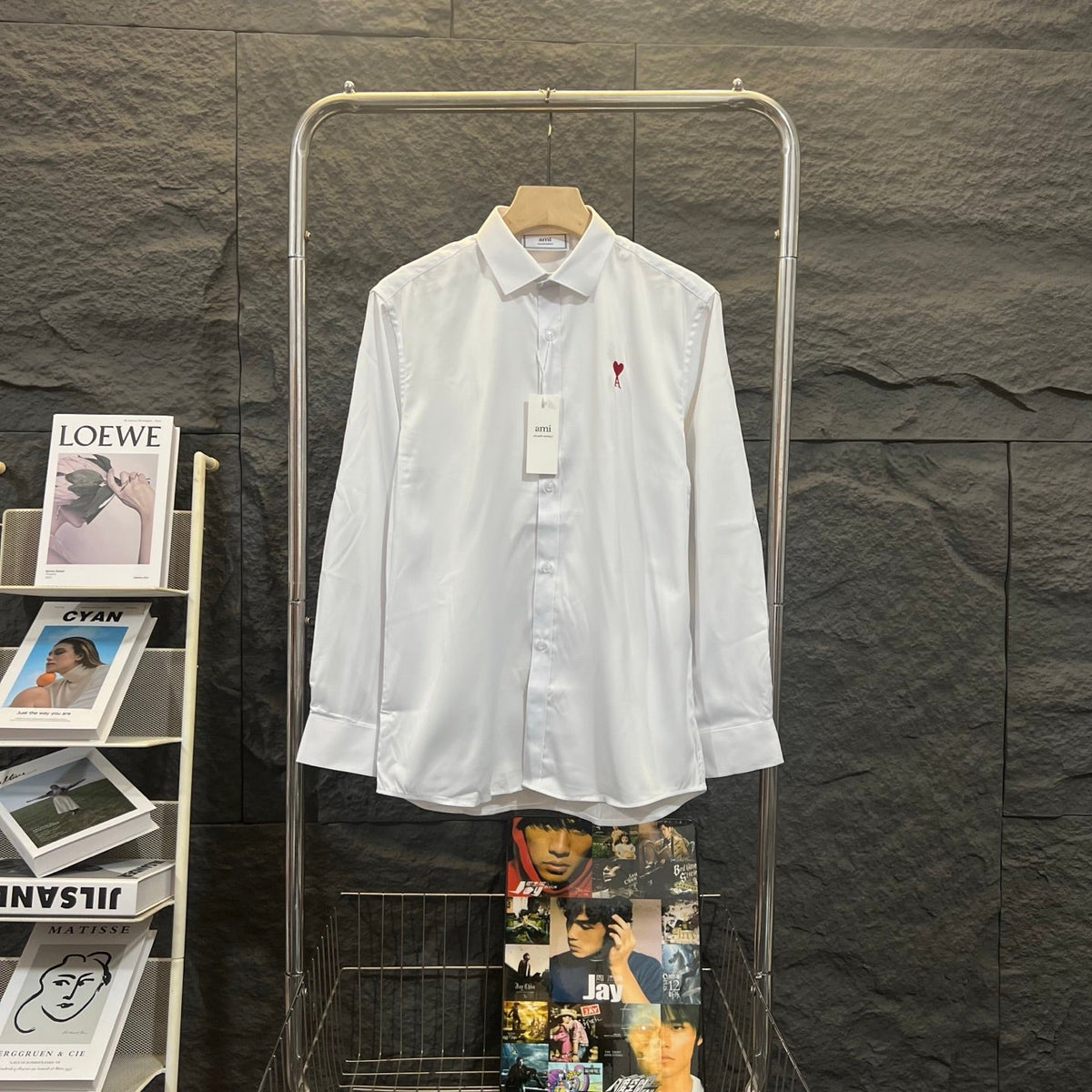 AMI Paris Classic Satin Shirt – 25FW