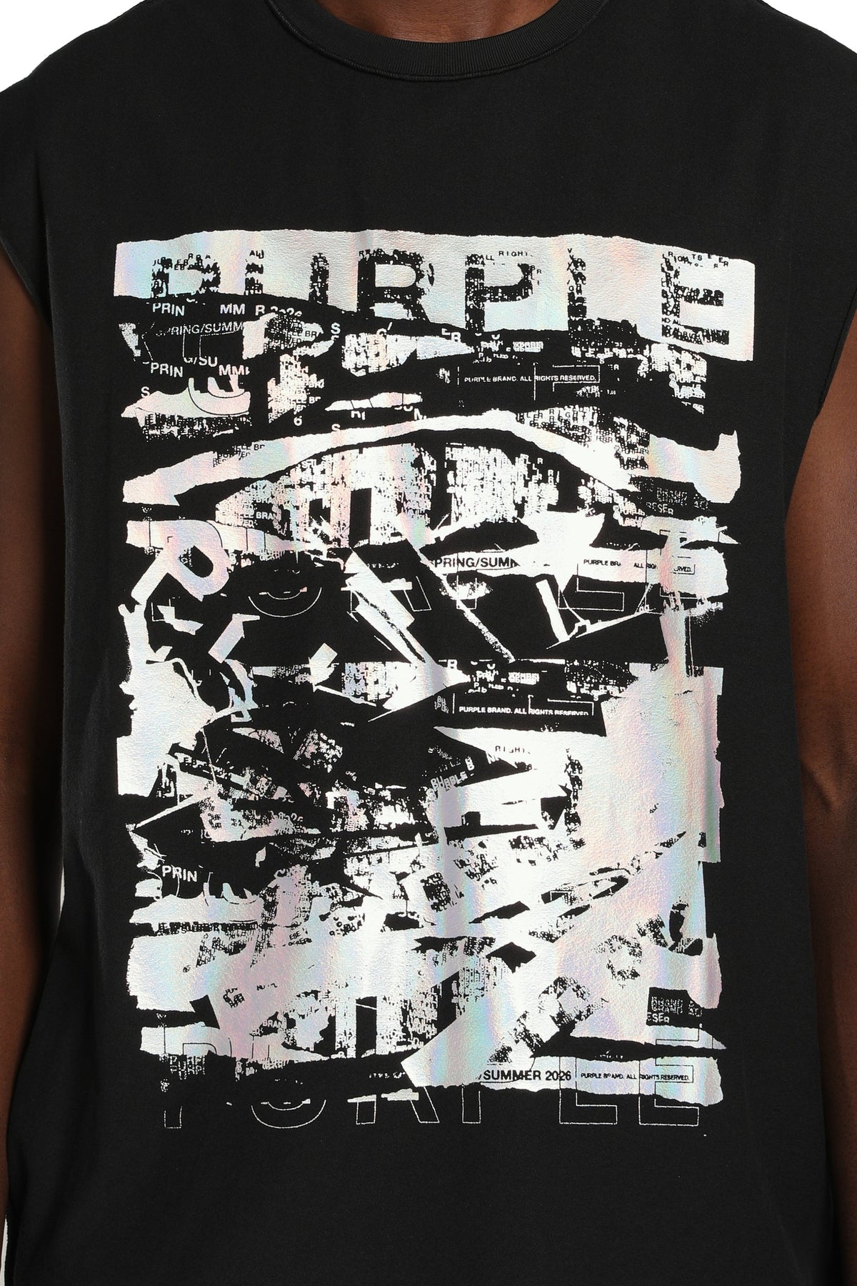 Purple Brand Textured Sleeveless Tee