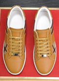 Burberry Tan Plaid Low-Top Sneakers - White Sole