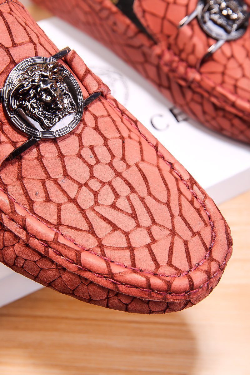 Versace Reddish Brown Patterned Loafers