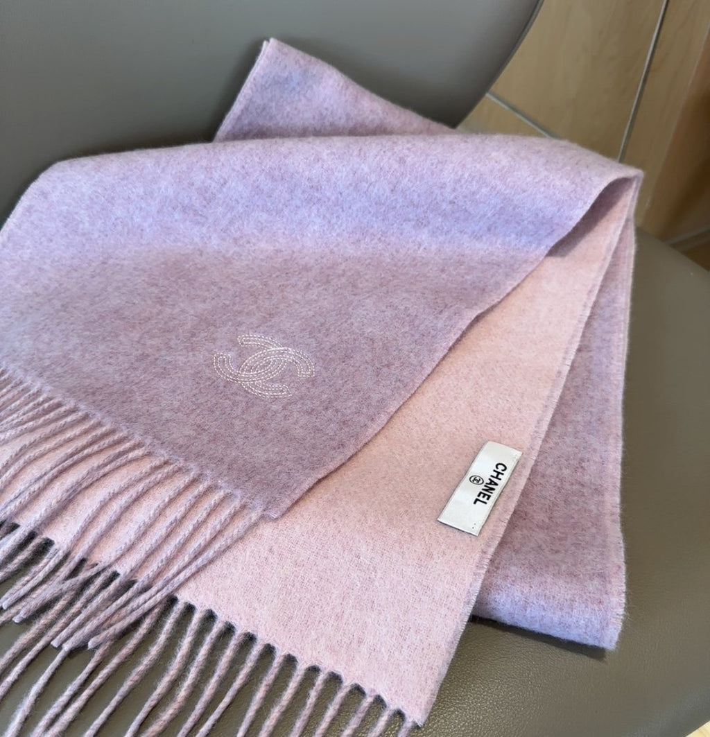 Chanel Two-Tone Fringed Scarf