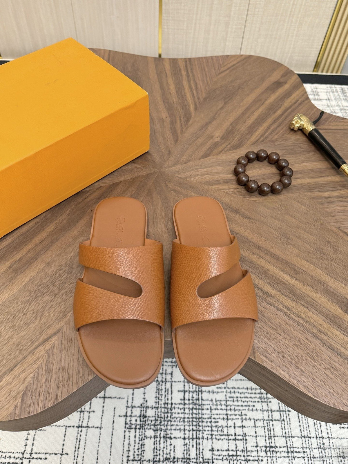 Loro Piana Men's Cross-Strap Slide Sandals