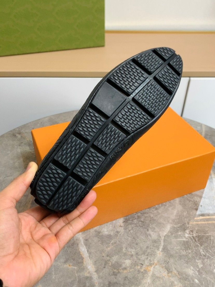 Louis Vuitton Black Leather Loafers