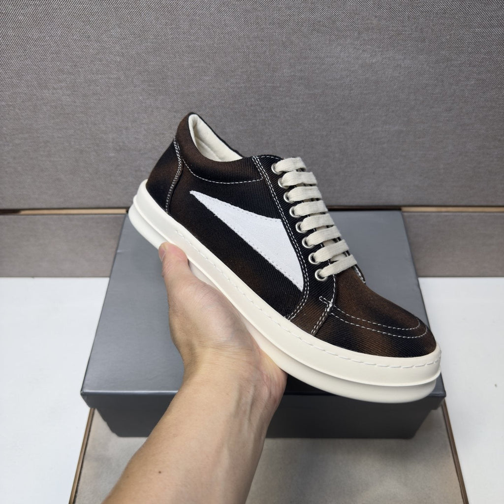Dark Brown Panel Low-Top Sneakers