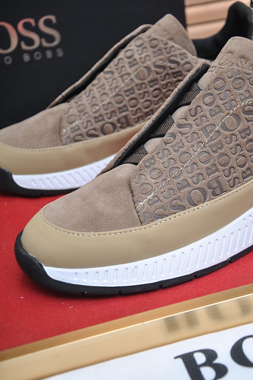 HUGO BOSS Textured Slip-On Sneakers