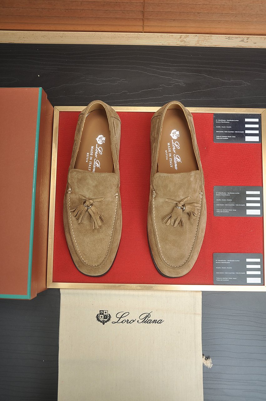 Loro Piana Men's Suede-Look Tassel Loafers