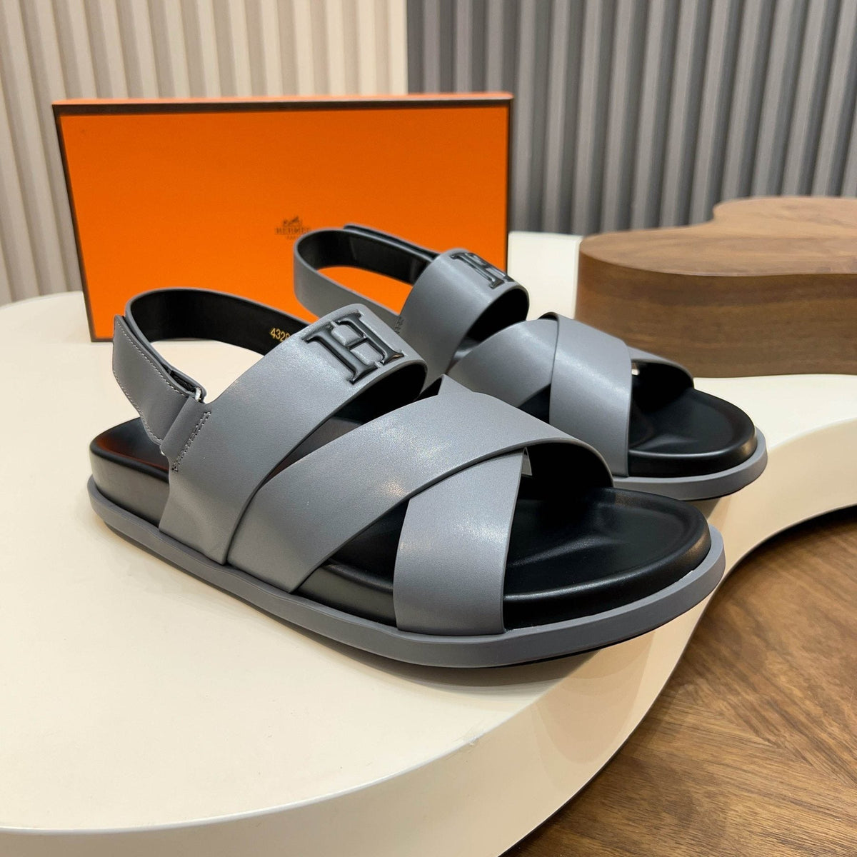 Hermès Men's Cross-Strap Slingback Sandals