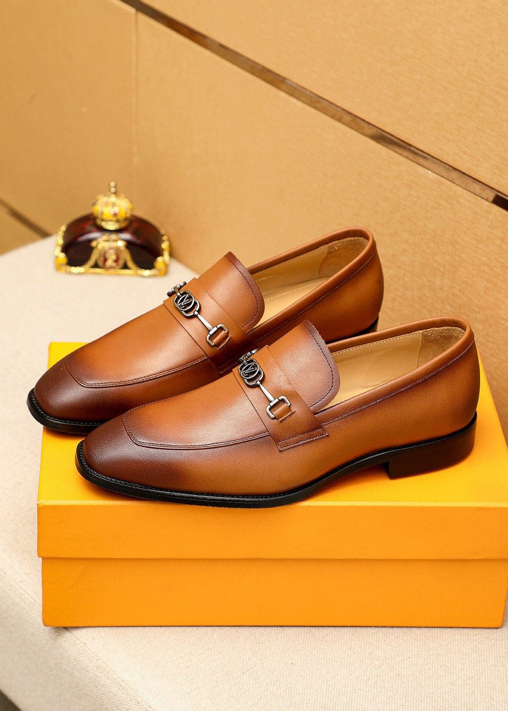 Louis Vuitton Metal-Bit Leather Loafers