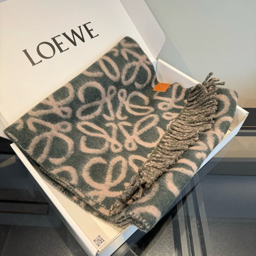 Loewe Loop Motif Fringed Scarf