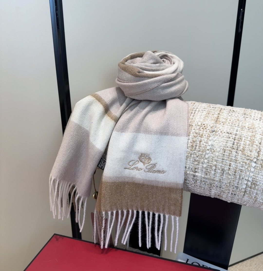 Loro Piana Plaid Fringe Scarf