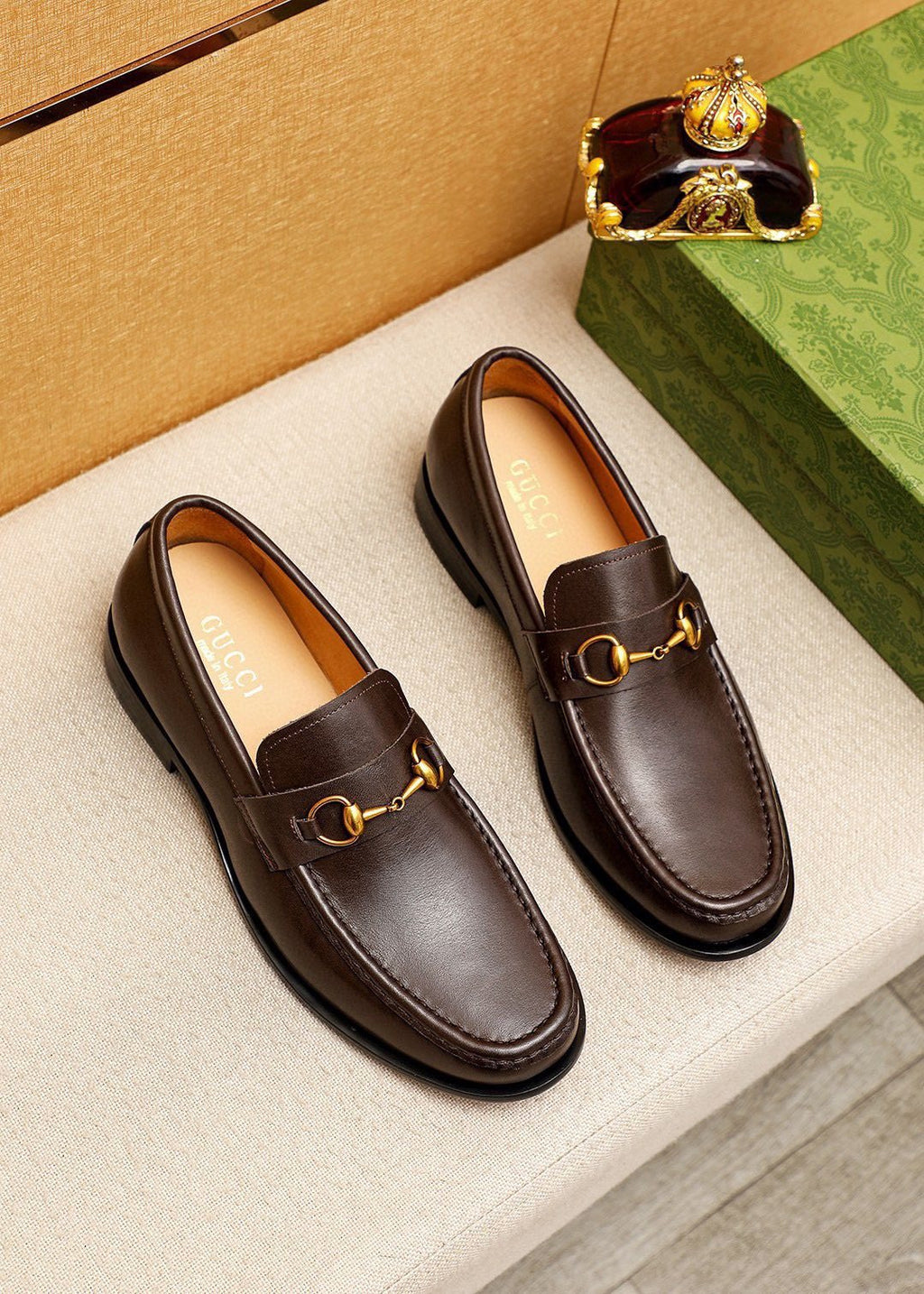 GUCCI Leather Horsebit Loafers