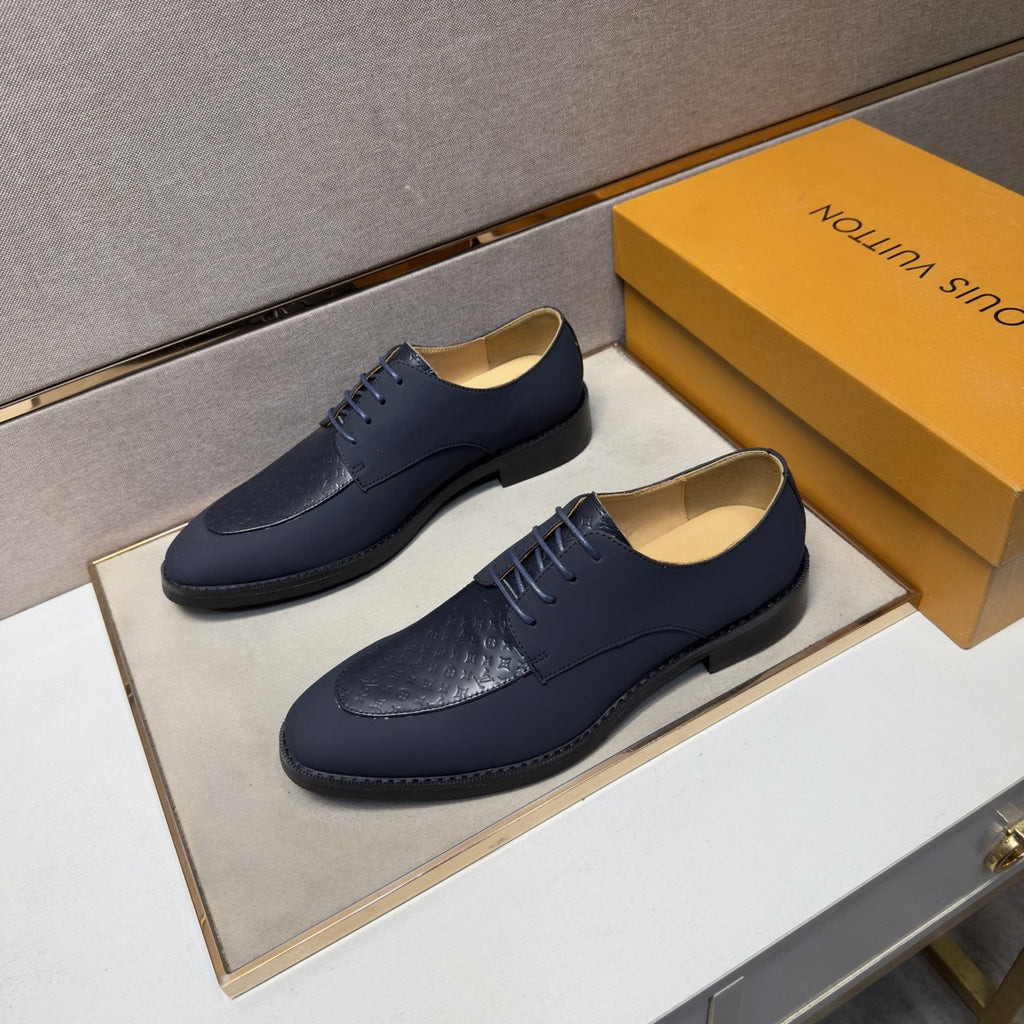 Louis Vuitton Textured Vamp Lace-Up Dress Shoes