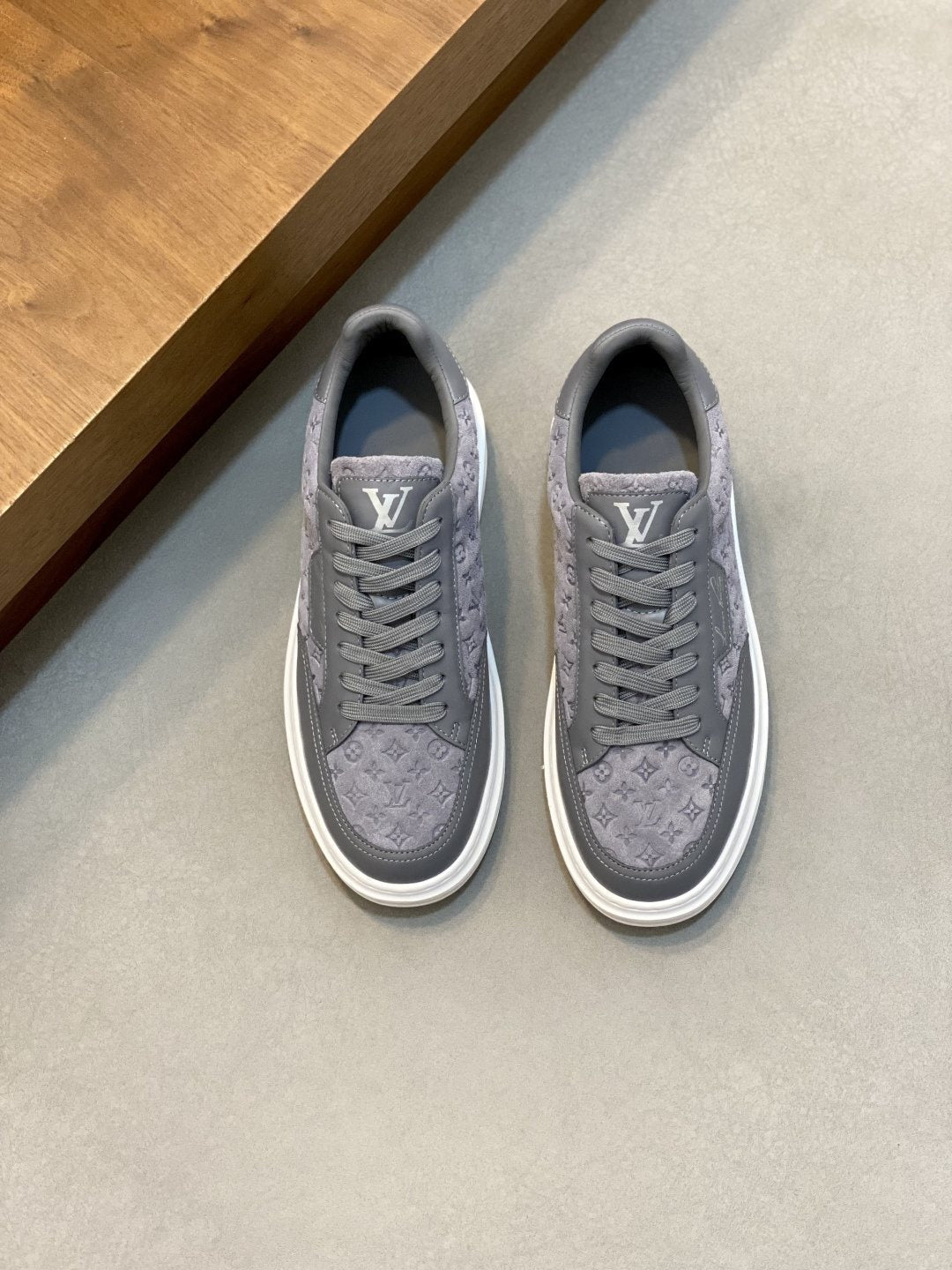 Louis Vuitton Men's Monogram Low-Top Sneakers - Lace-Up Closure