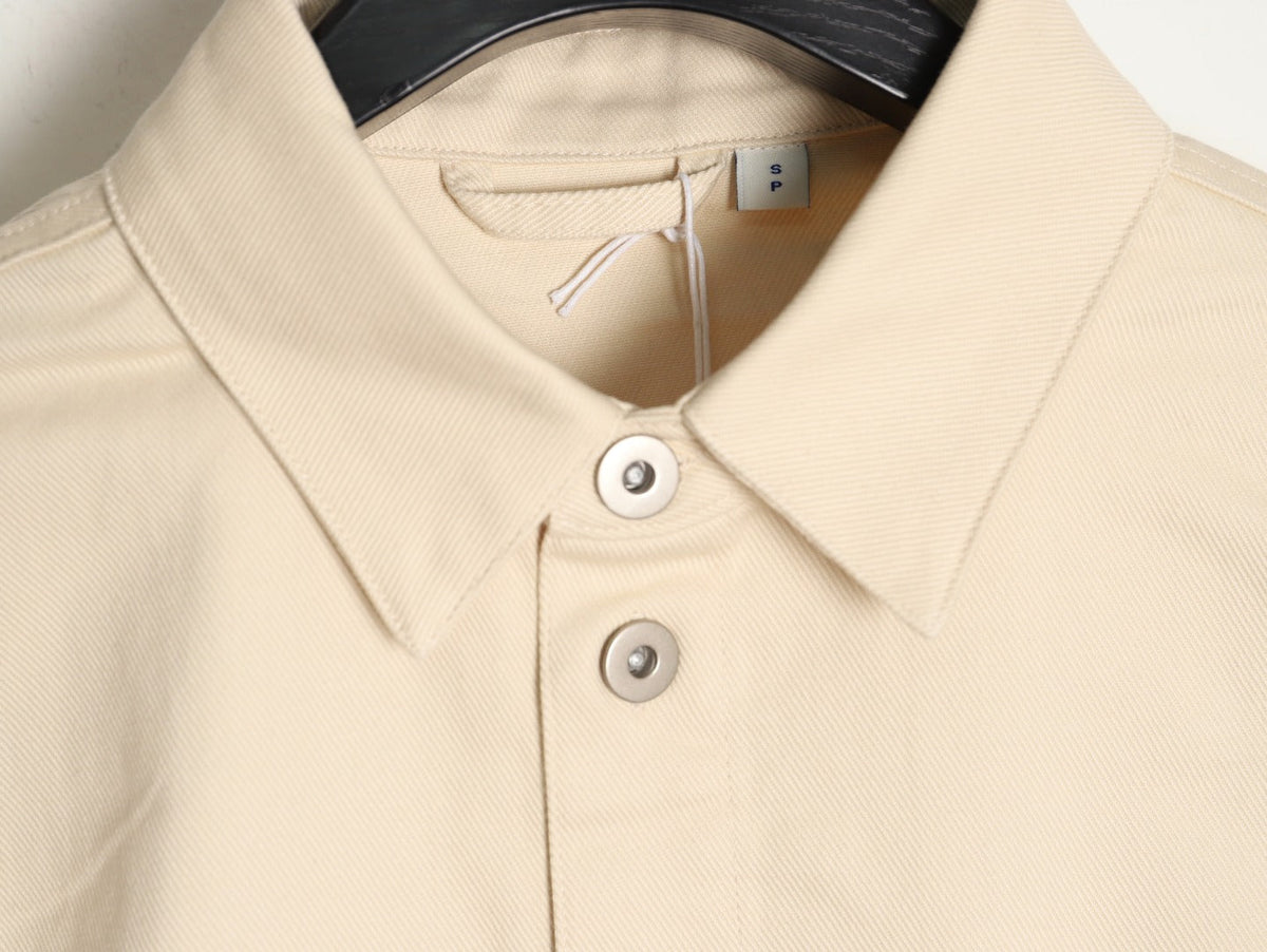 Burberry Shield-Detail Denim Shirt Jacket - Light Beige