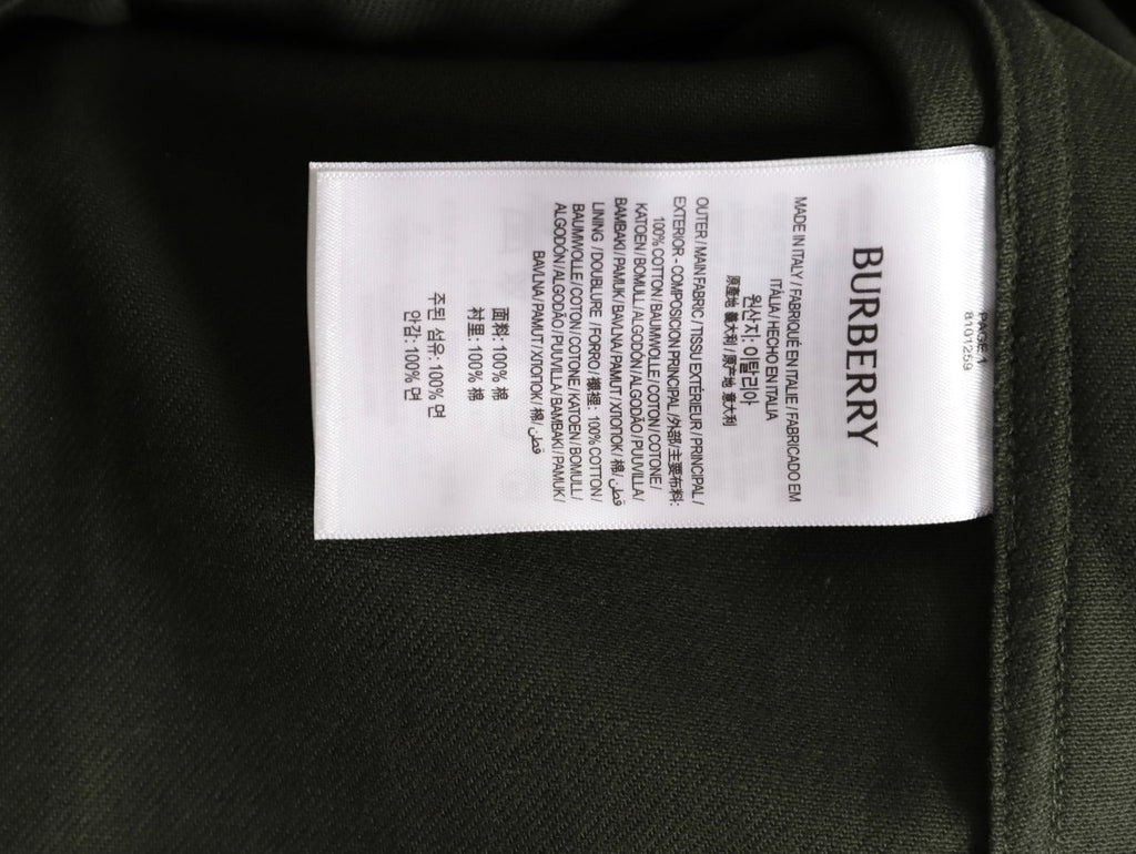 Burberry Shield-Detail Denim Shirt Jacket - Olive